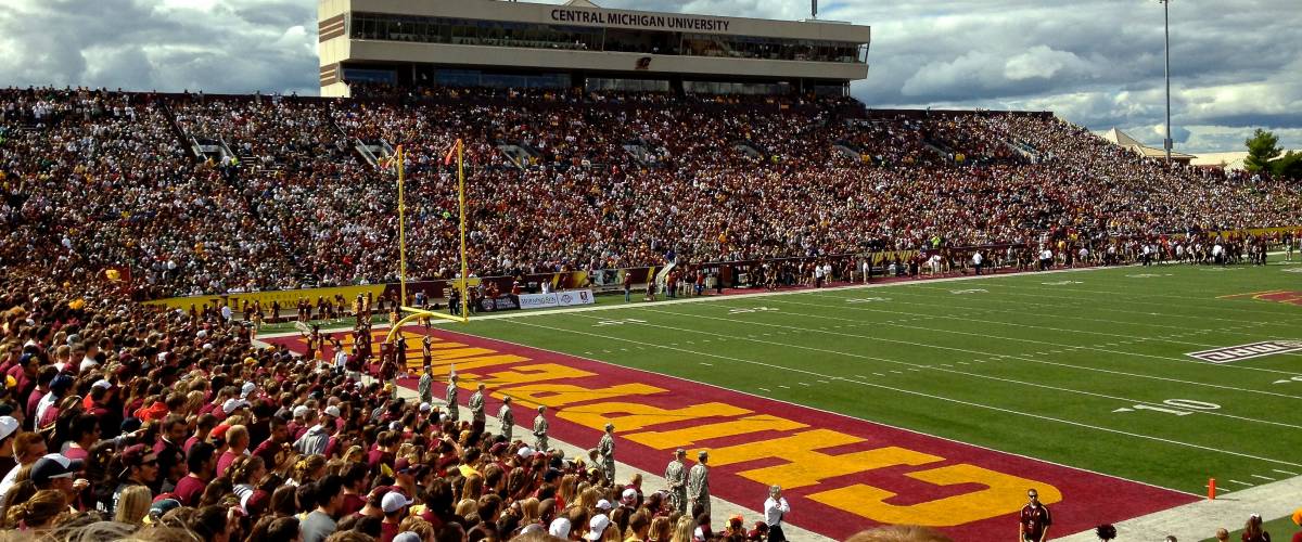Kelly/Shorts Stadium at Central Michigan University, Mount Pleasant, Michigan. This game featured Michigan State University vs. Central Michigan University.