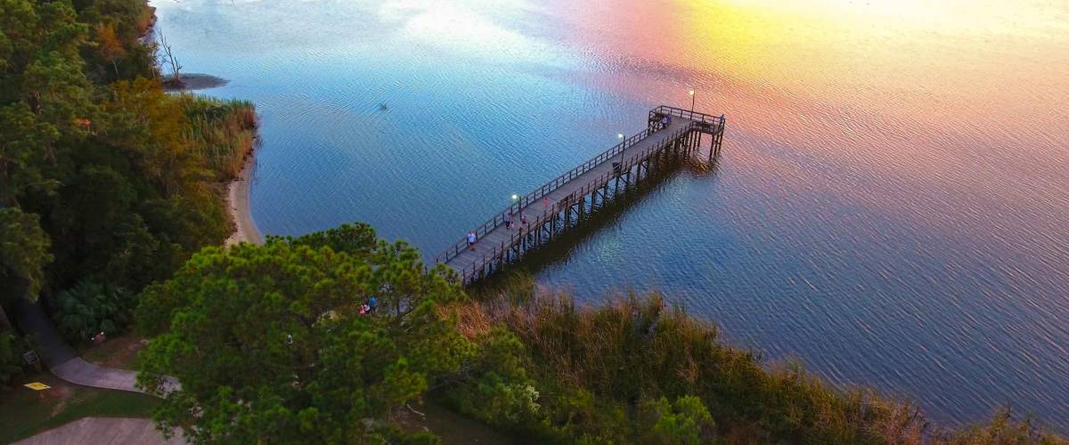 Sunset at Bayfront Park in Daphne, Alabama on Mobile Bay