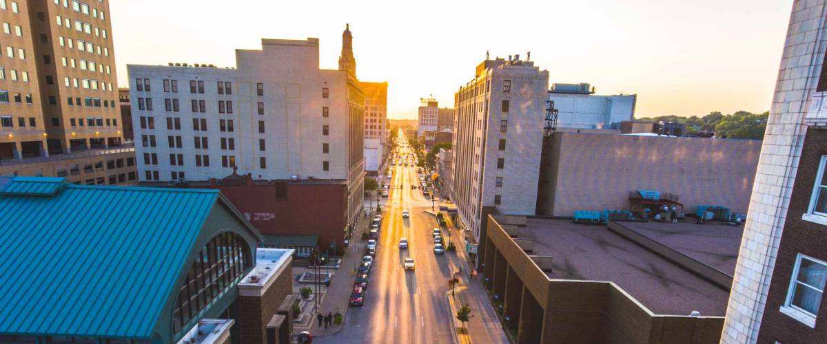 Pick from a variety of breath taking views capture by a drone. Aerial photos are taken from a variety of places and themes. Enjoy the aerial views! Downtown Davenport Aerial View