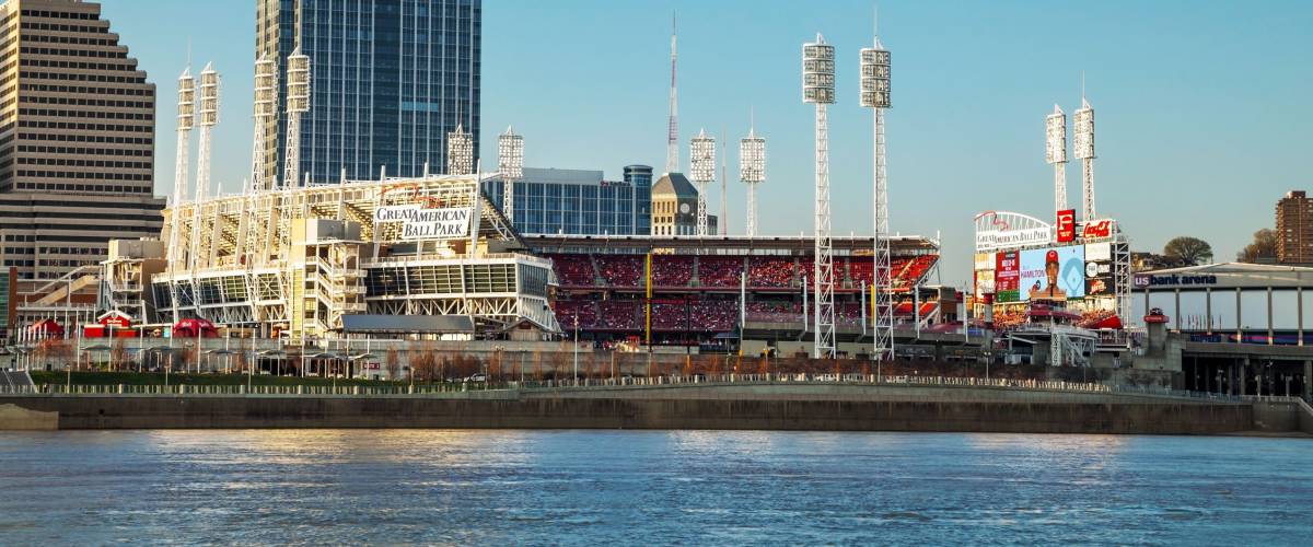 CINCINNATI - APRIL 12: Great American Ball Park stadium on April 12, 2014 in Cincinnati, Ohio.