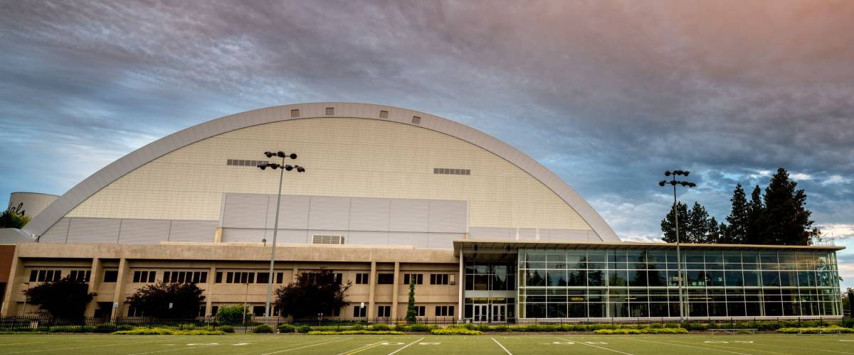 Moscow, ID, USA - June 13, 2016:University of Idaho campus. Kibbie Dome used for Football games